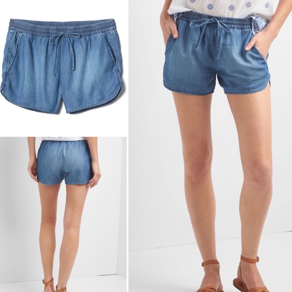 GAP Tencel Drawstring Shorts Large Size